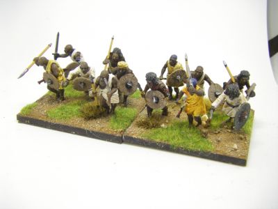 Sudanese warriors 
28mm Perry figures
Keywords: Beja