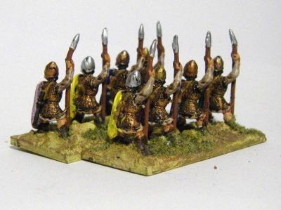 Carthaginian Spearmen / Greek Peltasts / Armoured Gallic Warriors
Spearmen from Essex, code MPA 78, useful as Greek Peltasts with armour. I have also seen them used as Gallic armoured elite warriors due to the Gallic shield shape. 
Keywords: ecarthage lcarthage gallic