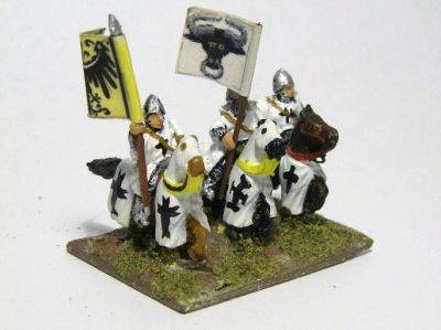 Teutonic Brother Knights 
Knights from [url=http://www.atoufigs.com] Alain Toullers XI Century range. Link through to the site where downloaded the flags at [url=http://www.madaxeman.com/wiki2/tiki-index.php?page=Later+Teutonic+Knights]FoG Wiki[/url]
Keywords: teuton