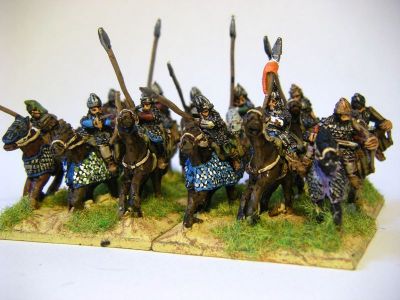 Alan & Sarmatian Cavalry
Alans & Sarmatians from [url=http://khurasanminiatures.tripod.com/sarmatian.html]Khurasan Miniatures[/url], including the odd Avar noble (anyone with a flag). Painted by me.
Keywords: alan sarmatian avar saka bosporan