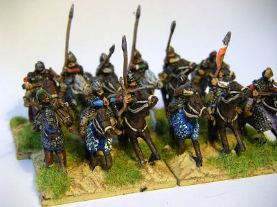 Alan & Sarmatian Cavalry
Alans & Sarmatians from [url=http://khurasanminiatures.tripod.com/sarmatian.html]Khurasan Miniatures[/url], including the odd Avar noble (anyone with a flag). Painted by me.
Keywords: alan sarmatian avar saka bosporan