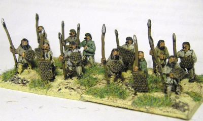 Sarmatian/Alan infantry  with whicker shields 
Khurasan Miniatures KM-205 Sarmatian/Alan Spear-armed Infantrymen Standing KM-206 
Keywords:  Avar Sarmatian Alan 