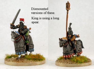 Tibetan Generals
Tibetans from [url=http://khurasanminiatures.tripod.com/tibetan.html]Khurasan[/url], photos provided by the manufacturer. Painted by [url=http://www.steve-dean.co.uk/]Steve Dean[/url] Painting Service.
Keywords: Tibet