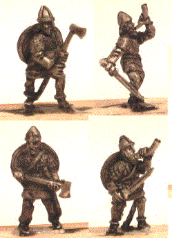 Viking Infantry from Khurasan Miniatures
New vikings from [url=http://khurasanminiatures.tripod.com/viking.html]Khurasan Miniatures[/url]. Viking Command (x 8, two different sets of standard/musician/commander/axe-bearing hirdsman, eight different poses)
Keywords: Viking