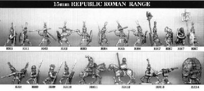 Republican Roman  Range from Tin Soldier
Range from Tin Soldier. For figure codes see their website at [url=http://www.tinsoldieruk.com/]Tin Soldier UK[/url]
Keywords: MRR LRR