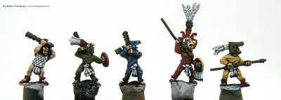 Aztec warriors 
Aztecs painted by [url=http://www.heresybrush.com/]Heresy Brush[/url] from Spain. 
Keywords: aztec