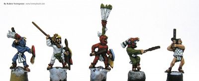 Aztec warriors 
Aztecs painted by [url=http://www.heresybrush.com/]Heresy Brush[/url] from Spain. 
Keywords: aztec