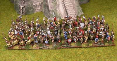 Aztec warriors 
Aztecs painted by [url=http://www.heresybrush.com/]Heresy Brush[/url] from Spain. 
Keywords: aztec