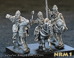 Norman mounted command. 3 variants
New Normans from Baueda, sculpted by M Campagna. Pictures with permission of [url=http://www.vexillia.ltd.uk]Vexillia[/url] 
Keywords:  Norman crusader 