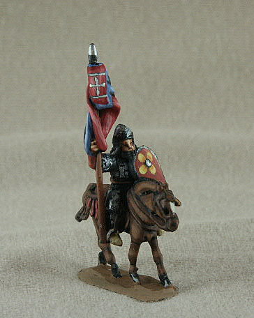 BYC02 Byzantine Standard Bearer
Byzantines from the C12-13 range of [url=http://www.donnington-mins.co.uk/]Donnington[/url]. Figures supplied by the manufacturer, and painted by their own painting service. With long lamellar coat, standard, almond shield

Keywords: Komnenan plbyzantine lbyzantine thematic