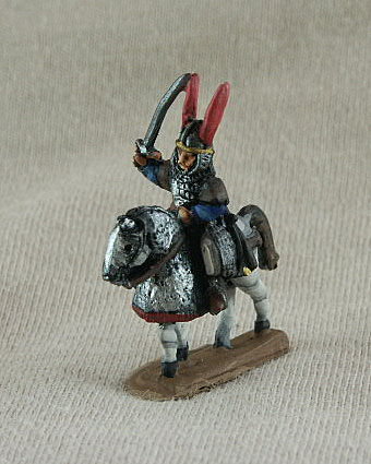 Mounted Avar General
Avars from [url=http://shop.ancient-modern.co.uk/steppe-peoples-78-c.asp]Donnington[/url]. Pictures with permission of the manufacturer, painting by their own Painting Service. 
Keywords: Avar ebulgar ehungarian gothcav lsarmatian magyar lbulgar pecheneg