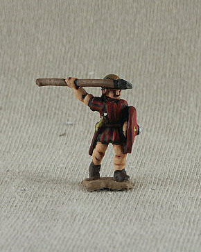 Republican Roman Penal Legion Velite
Romans from [url=http://shop.ancient-modern.co.uk]Donnington[/url] painted by their own painting service. RRF21 Roman Penal Legion Velite Gallic equipment, unarmoured foot, throwing javelin, round shield (can be used as Iberians)
 
Keywords: MRR LRR