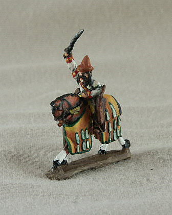 Seljuk Turk Mounted Mamluk
Seljuk troops from [url=http://www.donnington-mins.co.uk/]Donnington[/url]. Painted by Donningtons painting service. TC18 Mounted Mamluk
light or concealed armour, waving sword, bow, hat, long hair with pigtails
Keywords: Seljuk fatimid mamluk umayyad ayyubid berber arabcav