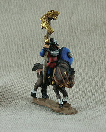 Vandal DNC06 Mounted Standard Bearer
Vandal cavalry from [url=http://www.donnington-mins.co.uk/]Donnington[/url] and painted by their painting service. In mail shirt, pteruges, dragon standard, spangenhelm, shield (also suitable for all Goths)
Keywords: Vandal gothcav ebulgar visigoth Gothcav