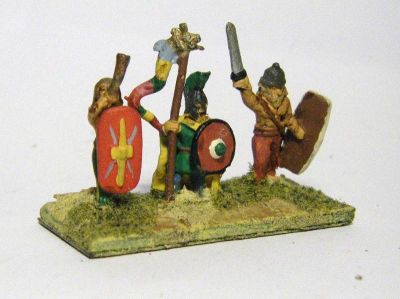 Gauls & Celts
2 Donnington celtic infantry either side of an Isarus Goth G4 Infantry Command 
Keywords: gallic celt