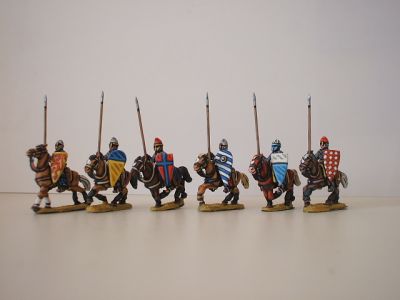 Mounted Knights (6 knights/ 4 horse variants) - lances included
1150 to 1190 Crusader range from [url=http://www.legio-heroica.com/Crociati-en.html]Legio Heroica[/url] - pictures supplied by the manufacturer
Keywords: Crusader crusader latins efknights