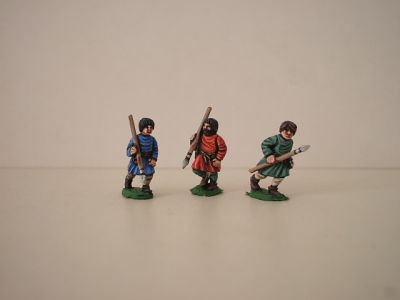 Feudal Javelinmen - 3 variants - 
1195 to 1250 Feudal range from [url=http://www.legio-heroica.com/]Legio Heroica[/url]. Pictures provided by the manufacturer 
Keywords: effoot crusader latins emgerman scotsisles