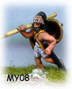 Mycenean Warrior, Kilted running JLS fig 8 Shield.
Mycenean range from [url=http://www.museumminiatures.co.uk/]Museum Miniatures[/url], pictures kindly provided by the manufacturer
Keywords: trojan