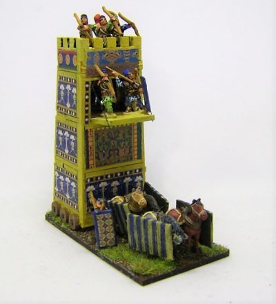 Cyrus' Mobile Tower
A Pendraken 10mm MDF Siege tower with Essex 15mm Crew, and "wallpaper" downloaded from the internet
