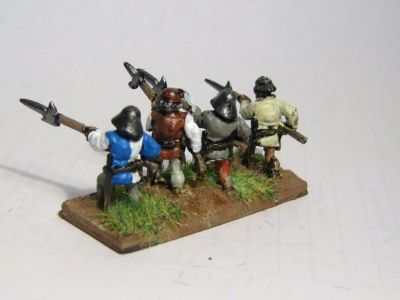 Swiss / Generic halberdiers
Infantry from Roundway Miniatures Swiss range. Nice clearly cast figures which are simple, but paint up quickly and quite nicely
Keywords: Swiss medgerman Medfoot