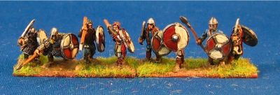 Saxon Infantry 
Painted by Bob in Edmonton [url=http://web.mac.com/bob.barnetson/iWeb/EWG/Welcome.html]His blog with more great painting is here[/url]
Keywords: LIR romano lgoth gothfoot slavs lombards