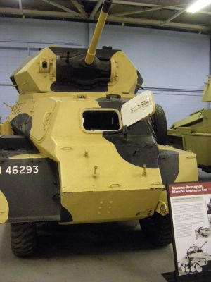 Marmon Herrington Mk VI
Powered by two Mercury V8 engines with a eight-wheel drive steered on the front and rear wheels. Two prototypes were built, one with a 2 pounder and other with a 6 pounder gun in an open-topped three-man turret with electric powered traverse and protected by 10 to 30 mm of sloped armour. Additional armament consisted of 2 or 3 machine guns. The two-pounder equipped version was sent to the UK for assessment, the transmission proved unreliable
